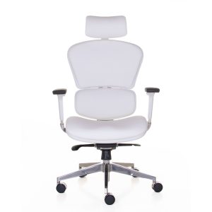 6. Sillon Ergonomico Hero Cuero Blanco
